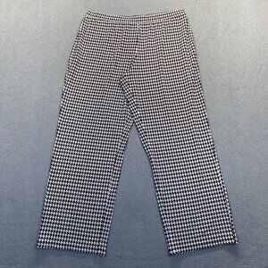 Susan Graver Stretch Wide Leg Pants Women’s Size L Herringbone Pattern,Pockets